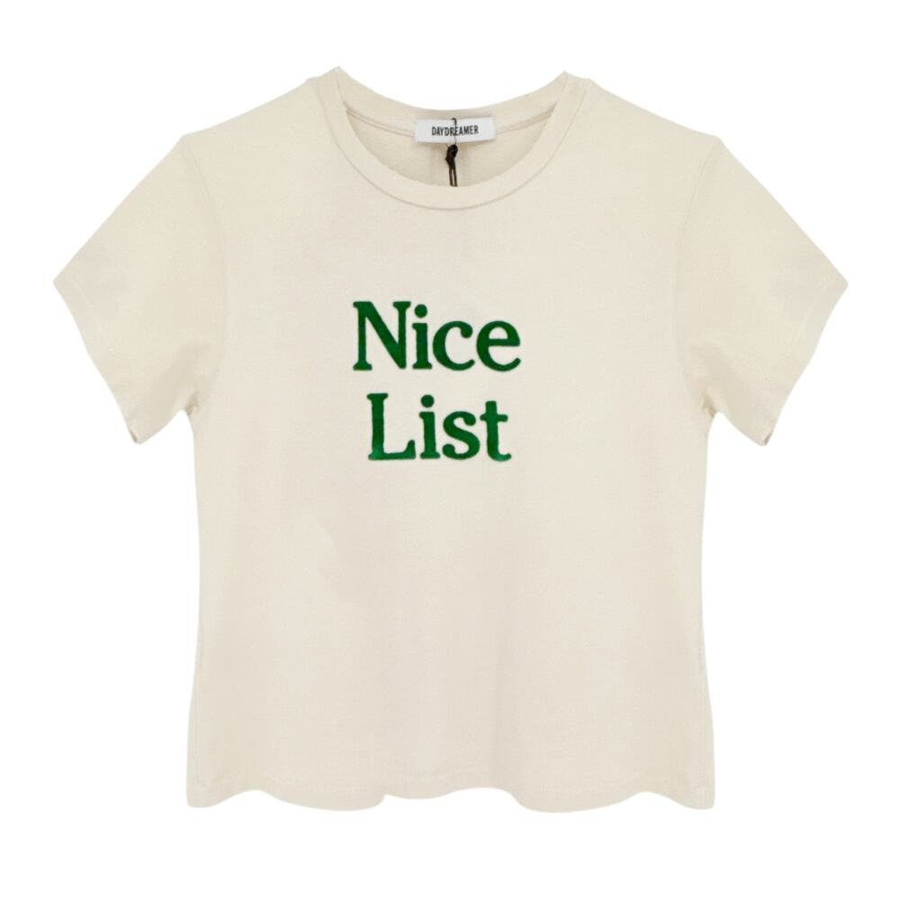 DAYDREAMER Nice List Vintage Tee in Dirty White M